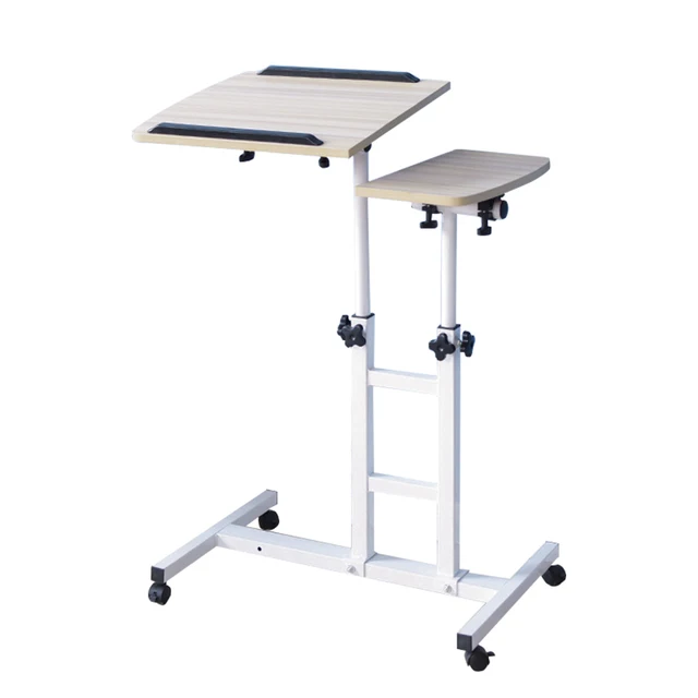 Portable Bed Table Adjustable Standing Laptop Desk Foldable Laptop Computer Table White