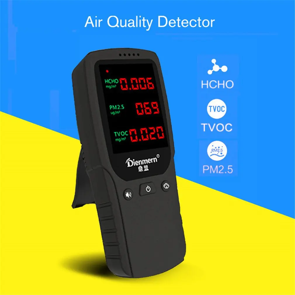 PM2.5/CO2/TVOC/HCHO тестер AQI анализа качества воздуха детектор температуры и влажности монитор домашний счетчик смога распродажа
