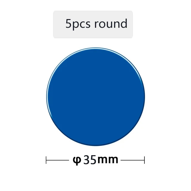 1-5 шт./лот металлическая пластина-диск для магнитного автомобильного держателя для телефона, железный лист, наклейка для магнитного мобильного телефона, автомобильный держатель - Цвет: 5pcs Round 35MM