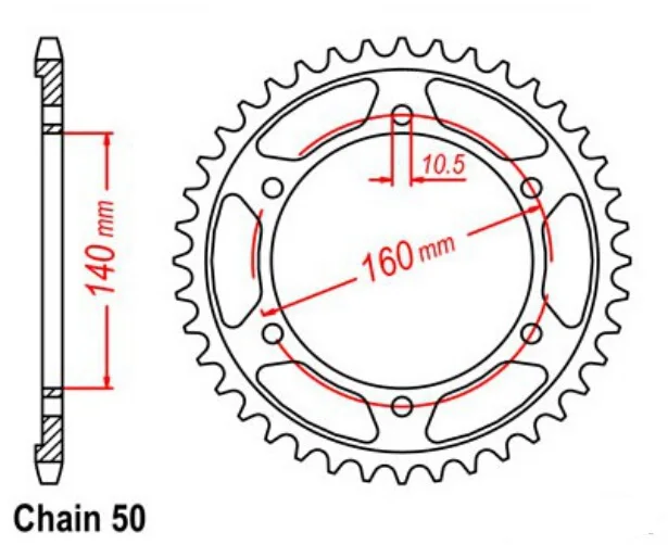 530 цепь 45T мотоцикл Задняя звездочка для Kawasaki(ZX10 ZX1000 B1-B3 1988-1990)(GPZ1100 E1-E3 1995-1998)(ZRX1100 c1-c4, D1 1997-2000)(ниндзя ZX-11 C1-C4 D1-D9 1990-2001)(ZZ-R1100 C1-C3 D1-D9 1990-2001