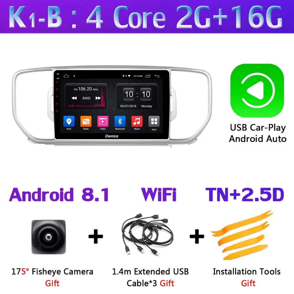 360 ° панорамный 4 аппарат не привязан к оператору сотовой связи 4G+ 64G Android 9,0 Автомобильный мультимедийный радио для Kia KX5 Sportage 4 gps навигации DSP CarPlay - Цвет: K1-B-CarPlay