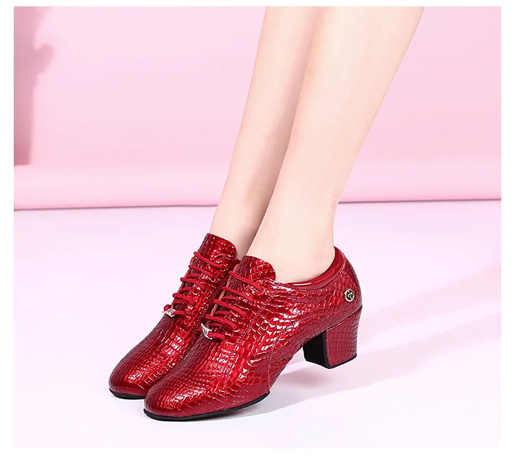 Women's Genuine Leather Latin dance shoes Ballroom dancing shoes classic Lady square dance shoe