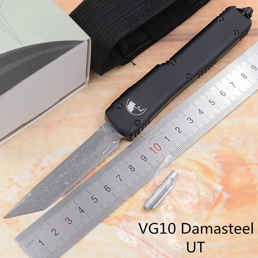 JUFULE UT VG10 Damascus steel / D2 blade aluminum handle camping Tactical tool kitchen Utility knife