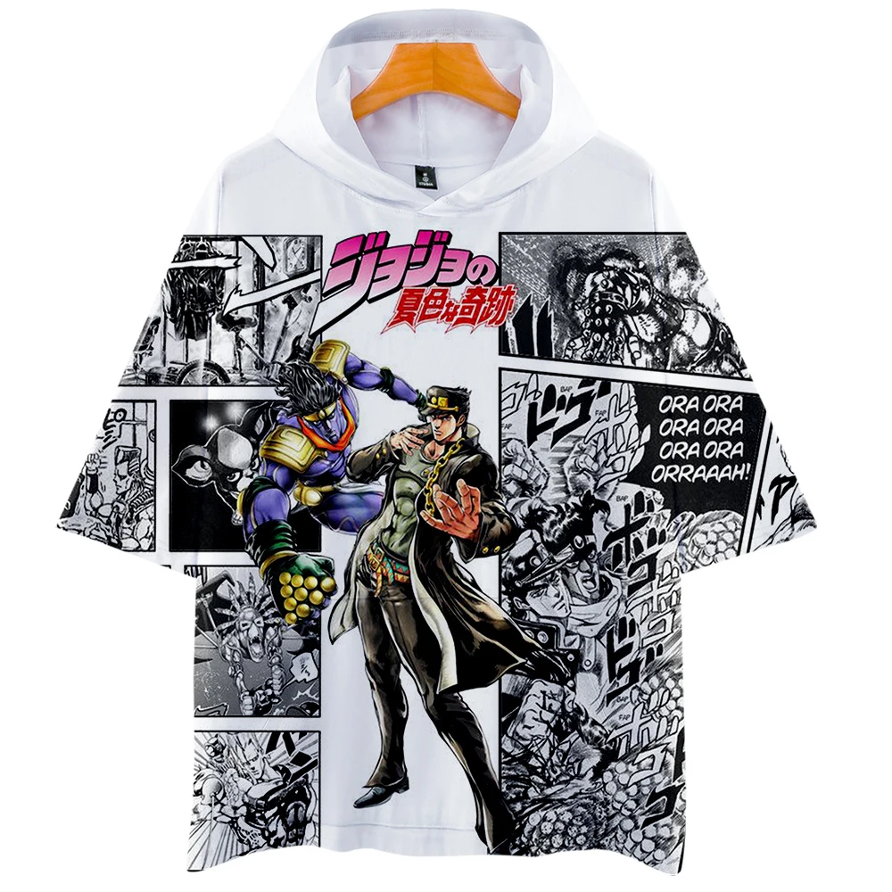 Футболка Мужская/женская с капюшоном 3d-рубашка подходит для Джоджо уличная