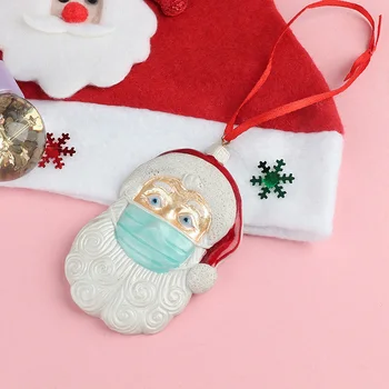 

Personalized Christmas Santa Claus Ornament Hanging Pendant DIY Quarantine Xmas Holiday Party Decorations Christmas Ornaments