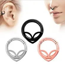 1 шт. милый рисунок лица стальной шарнирный нос пирсинг для носовой перегородки Кольца обруч хряща Guage 1,2*8 мм Нос шпилька пирсинг тела ювелирные изделия Oreja