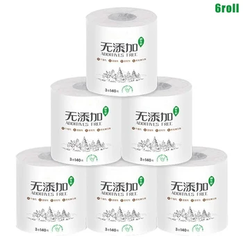 

3-ply Toilet Paper Home Roll Paper Soft Skin-Friendly Bathroom Paper Tissue White JDH99