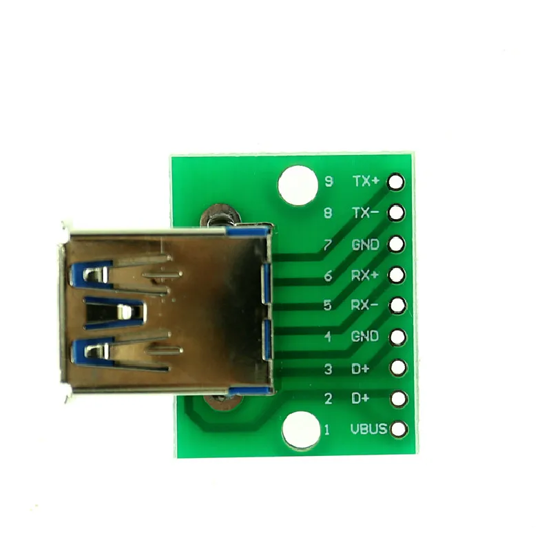 USB 3.0 母头座转DIP模块 扁平 转直插 转接板母座 转换板 2 (2)