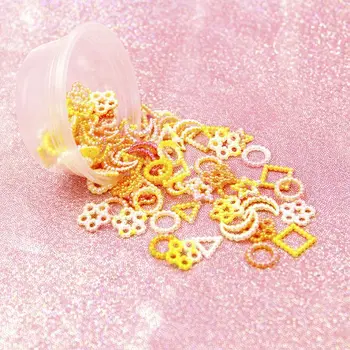 

2020 New 10g Moon Star Resin Fillings ABS Pearl Bow Heart Flatback Resin Molds Filler
