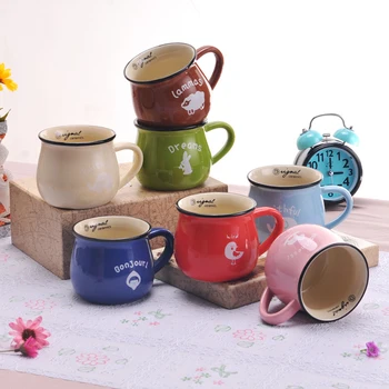 

Nordic Creative Ceramic Coffee Mug Belly Pot Kids Breakfast Milk Cup With Handle Retro Design Tea Mug Kitchen Drinkwear Gifts