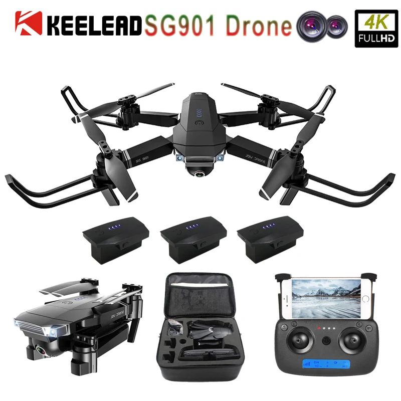 SG901 Foldable Drone Professional 4K 1080P WIFI FPV Dual Camera flight time 18 minutes RC Quadcopter VS SG700D XS816 dron | Электроника