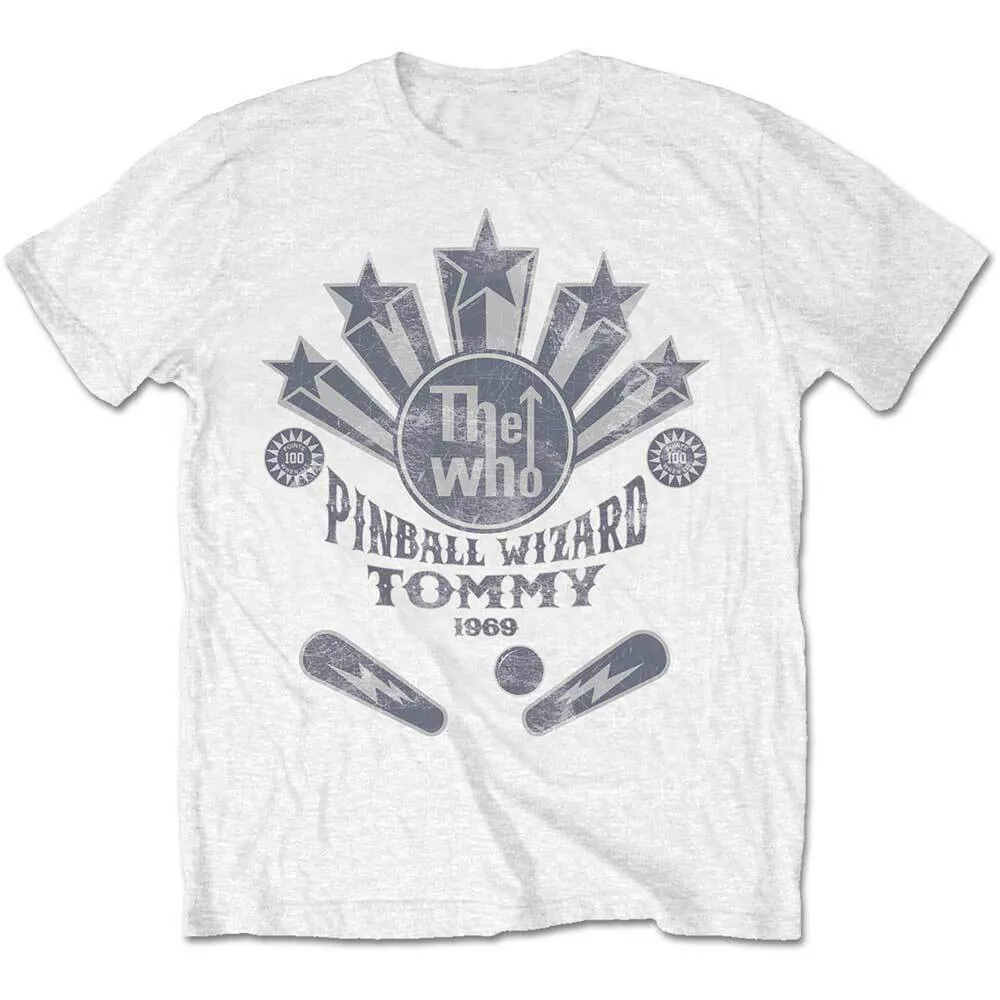 

The Who Licensed Pinball Wizard Tommy Flipper Logo Mens Shirt White New