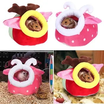 

Pet Mouse Guinea Pig Bed Pet Sleeping House Warm Hamster Puppy Kitten Home Beds Soft Nest Bed Christmas Decoration