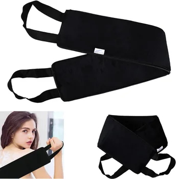 

Self Tanning Mitts Back Applicator Reusable Less Absorption Soft Flocking Long Strip Exfoliating Lotion Product to Apply Evenly
