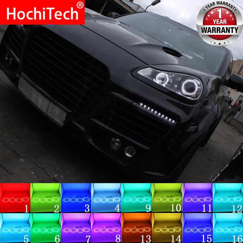 For Porsche Cayenne 957 2007 2009 Accessories Headlight Multi color RGB