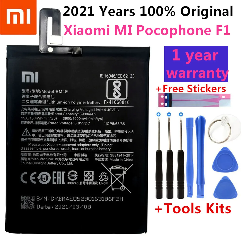 Оригинальная запасная батарея BM4E для Xiaomi MI Pocophone F1 аутентичная телефона 4000 мАч +