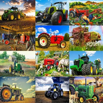 

DIY Painting By Numbers Tractor Cock Kit Oil Coloring By Numbers Dog Cat 40x50cm Wall Art Canvas Paintings Home Decoration Gift