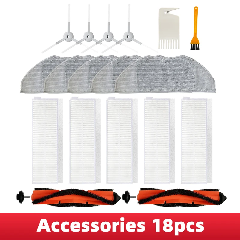 Cepillo rodante principal Cepillo Lateral filtro Hepa, paño de mopa para Xiaomi Mi Robot aspirador, mopa Essential G1, paquete de piezas de repuesto