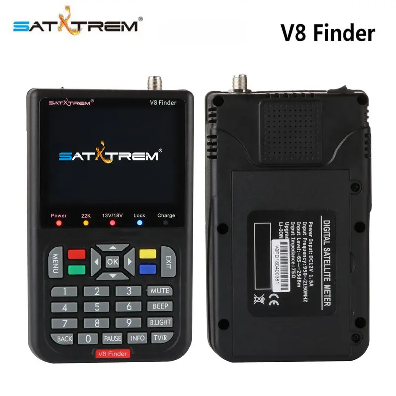 Satxtrem V8 Finder HD спутниковый искатель dvb s2 s fta digital 3.5inch LCD Built in 3000mAh Battery localizador de satélite