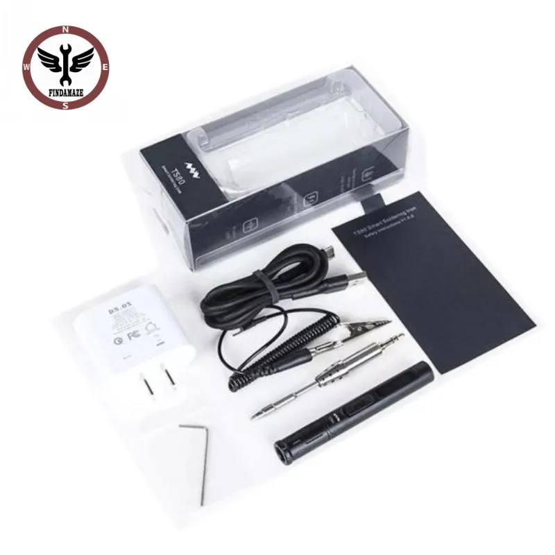 

FINDAMAZE TS80 Digital OLED USB Type-C Programable Soldering Iron Station Solder Tool Built-in STM32 Chip COD