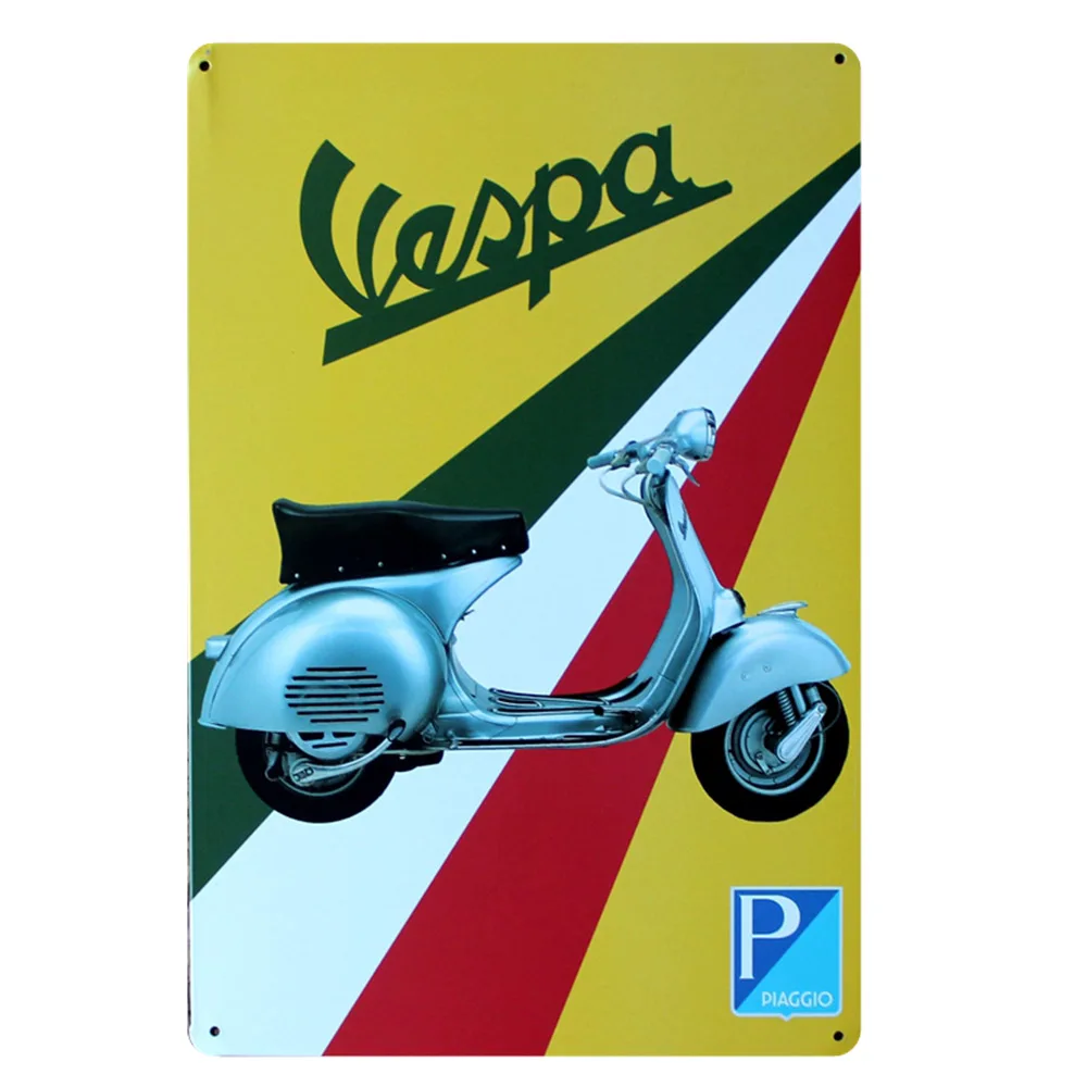 Я люблю Vespa скутер Оловянная металлическая табличка потертая шикарная гаражная пластина настенная паба домашний декор куадро DU-1450A - Цвет: B-119