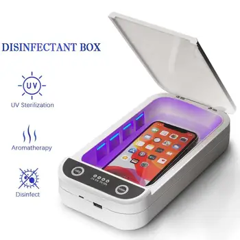

5V USB Portable Dual UV Light Sterilizer Box Jewelry Phones Cleaner Personal Sanitizer Disinfection Case for Home Mask Key Watch
