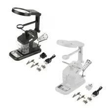 Soldering USB ไฟฟ้า Workstation กับ 3X/4.5X/25X Loupe ไฟ LED บอร์ดคลิป(China)