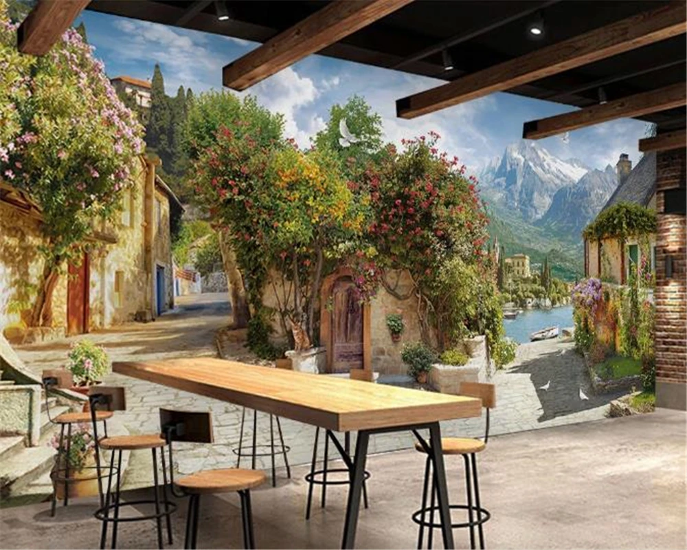 3d 壁紙ヴィンテージヨーロッパ田舎美しい風景リビングルームベッドルームのテレビの背景の壁の壁紙 Aliexpress Home Improvement