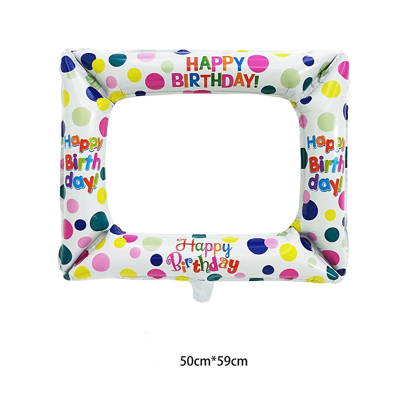 День рождения Photo Booth фольги воздушные шары с днем рождения фоторамка Globos реквизит для фотографий на день рождения вечерние украшения дети ребенок душ мальчик - Цвет: style 2