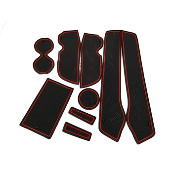 

Car Accessories 9 Pcs Gate Slot Pad For Renault Koleos clio 2014 Anti-slip Non-slip Rubber Decorator Cup Sticker Door Groove Mat