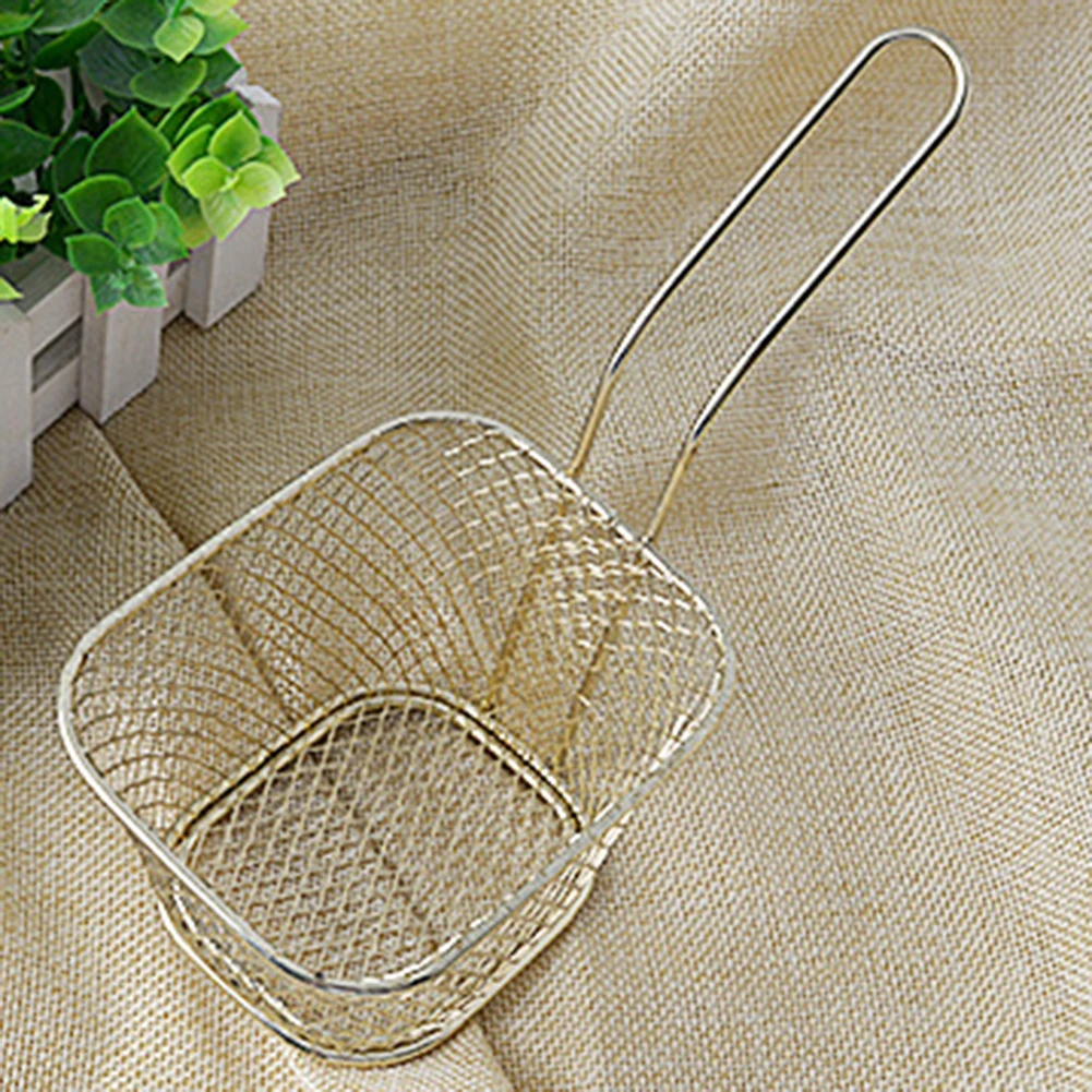 Square French Fries Deep Frying Basket Metal Food Filter Colander Cooking Tool New