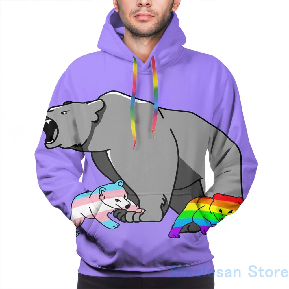 Мужские толстовки свитшоты для женщин забавные I Love Mama Papa Bear ЛГБТ принт