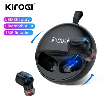 

KIROGI MINI TWS Wireless Bluetooth Earphones LED Power Display Bluetooth IN-Ear 9D Hifi Stereo Headset Earbuds 360° Rotation