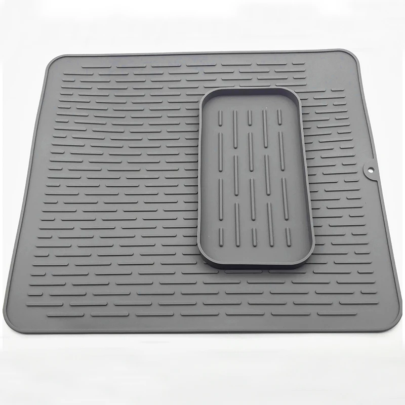 US $20.03 2pc Heat Resistant Pad Rectangular Silicone Drain Mats Drying Dishes Baking Tools Kitchen Utensils NonSlip Tray Thick Water Pan