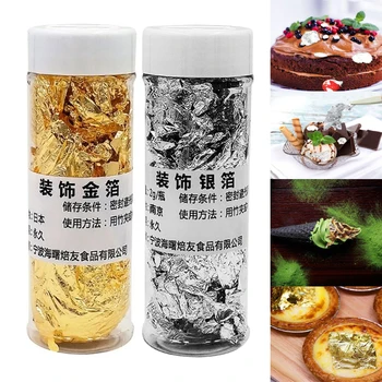 

2g/3g/4g/5g Edible Silver Gold Leaf Foil Safety Baking Decoration for manicure DIY Mask Home Bar for Mutil Cooker Food Decor