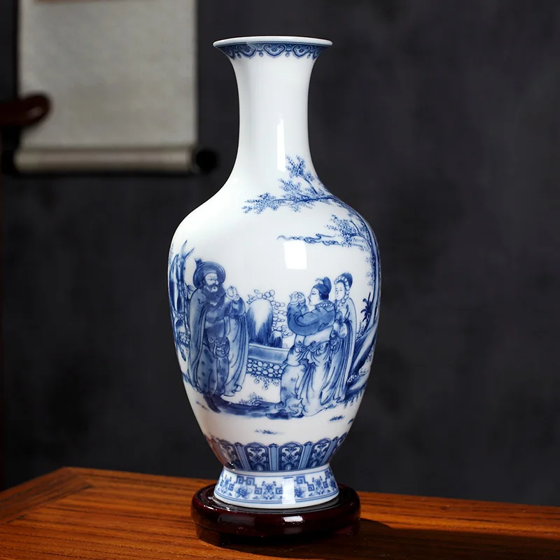 Jingdezhen Ceramics Under-glazed Blue and white porcelain new Chinese style Vase Decoration living room flower arrangement 4