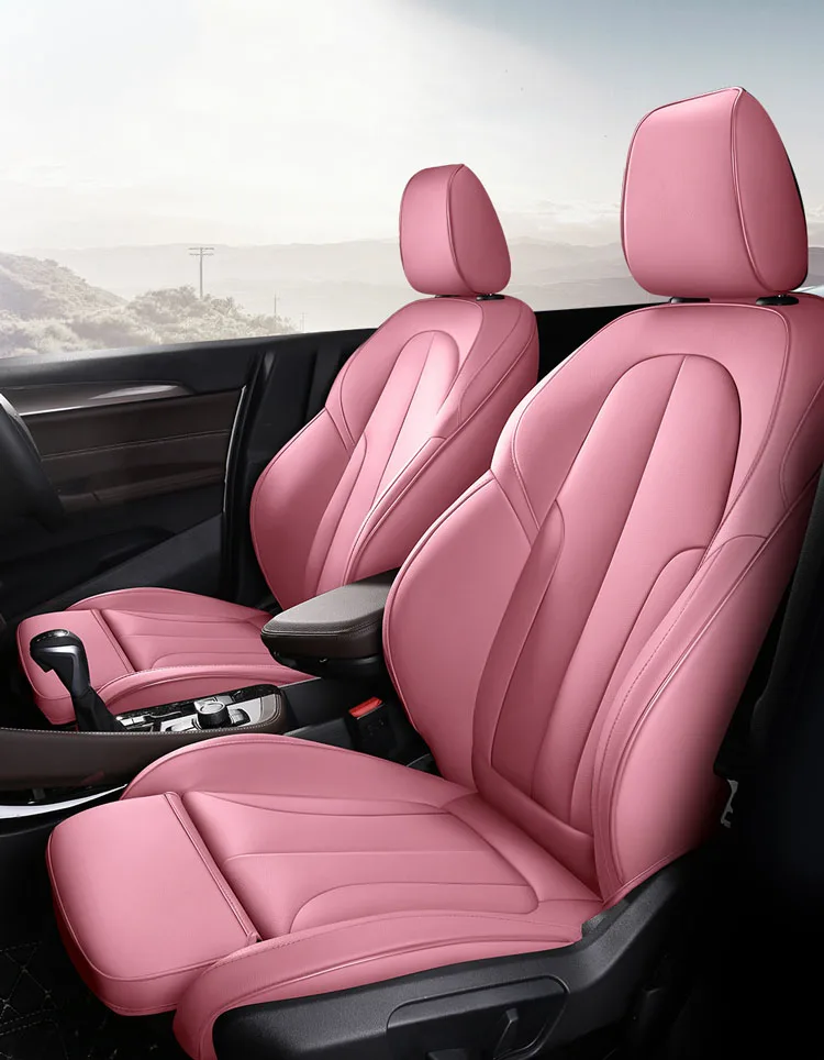 Custom car Sitzbezüge set leder vollen satz für BMW x5 x6 z4 e53 e70 e71  e72 e85 e86 e89 f15 Auto Zubehör rosa orange braun - AliExpress