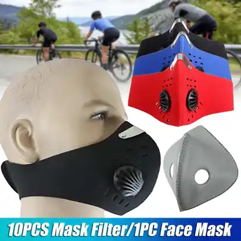 

10pcs Running Cycling Mask Anti-Pollution Anti Smog Dust PM2.5 Bicycle Bike Outdoor Sport Face Mask Protection Filter Respirator