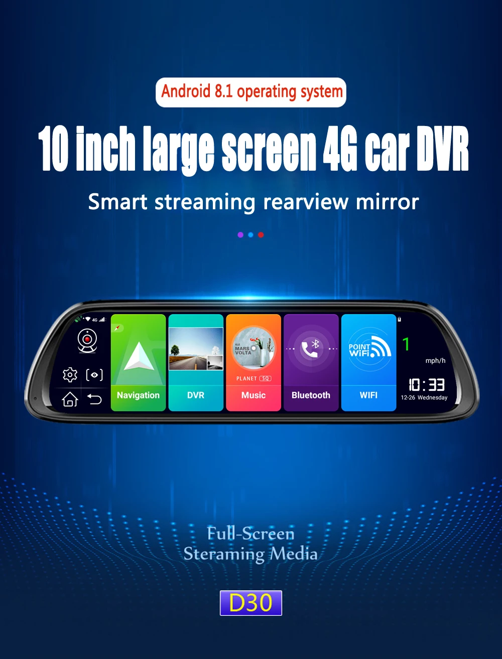 WHEXUNE 4G Android 8,1 Автомобильный видеорегистратор 1" зеркало заднего вида Full HD 1080P ADAS Dash Cam камера видео рекордер Авто регистратор Dashcam gps