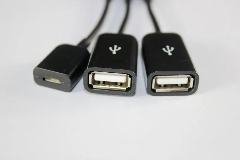 Micro USB концентратор 3 в 1 Мужской и Женский двойной USB хост мощность зарядки переносной кабельный хаб адаптер, преобразователь, удлинитель для мобильного телефона