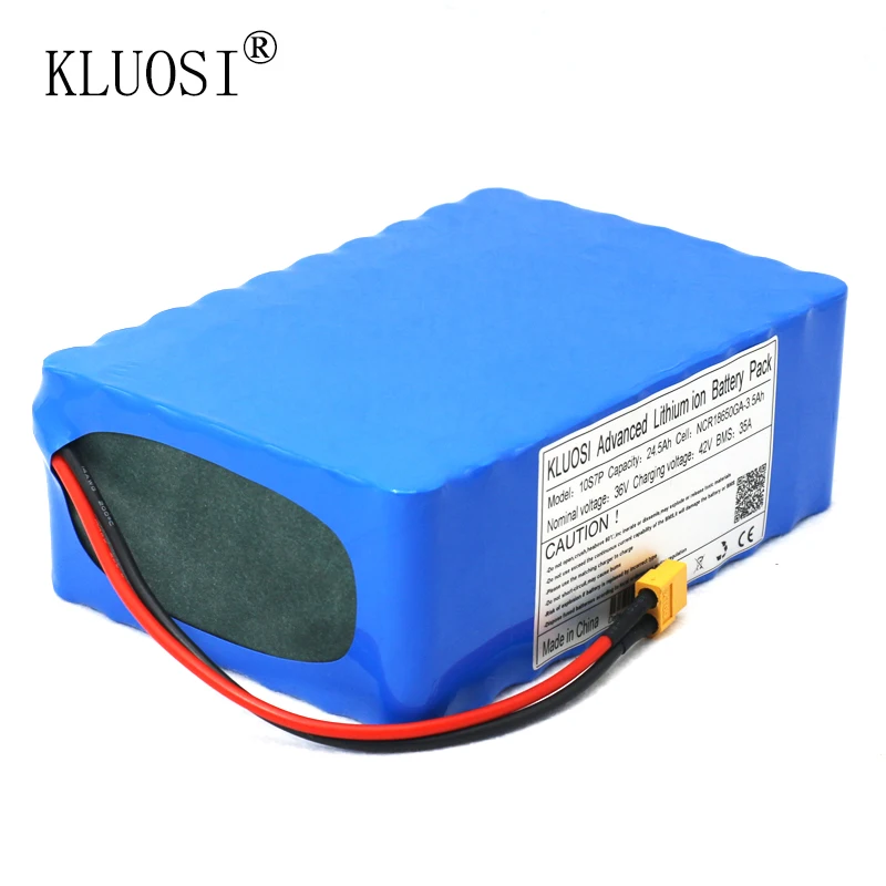 KLUOSI 36V батарея 10S7P 24,5 ah для NCR18650GA с 35A баланс BMS 42V литий-ионный аккумулятор электровелосипед электрический велосипед мотор скутер