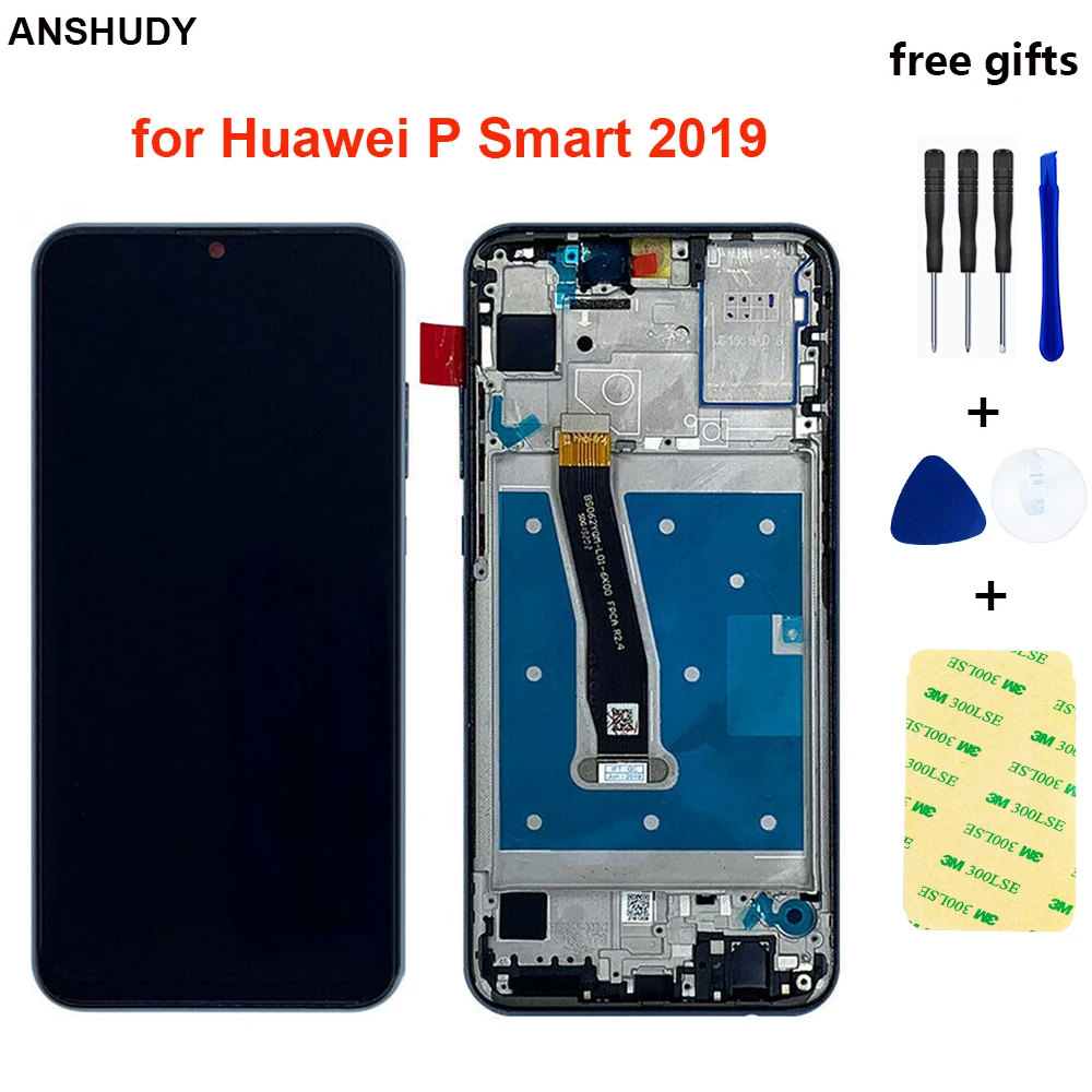 Для huawei P Smart lcd кодирующий преобразователь сенсорного экрана в сборе для P Smart ЖК-дисплей с рамкой Замена