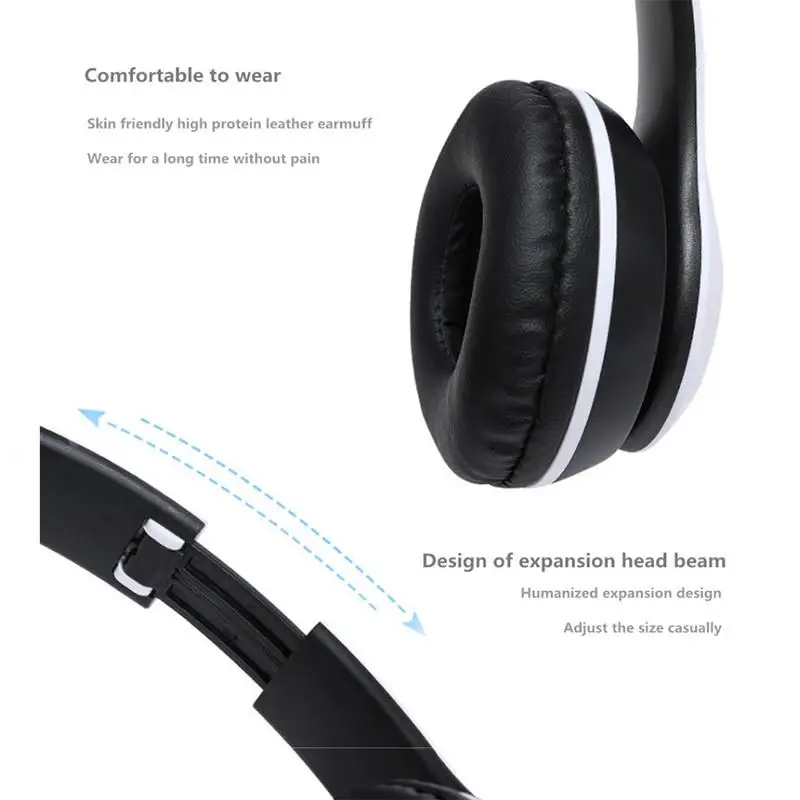HIFI Stereo Foldable Wireless Headphones Bluetooth Headset with mic support SD card For iPhone Samsung Huawei Xiaomi PC PS4
