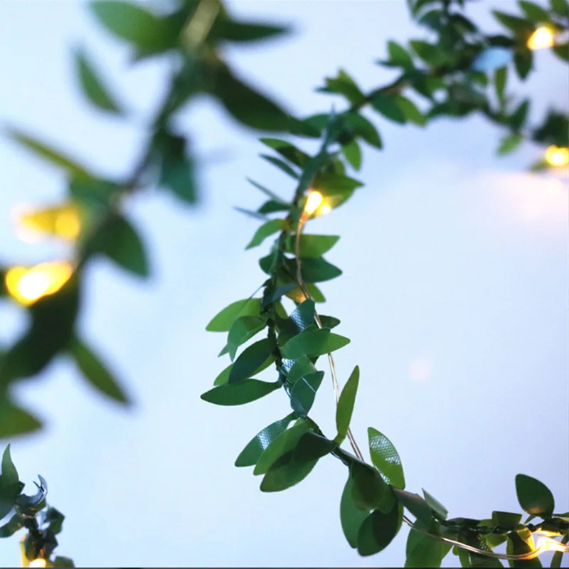 铜线灯串_仿真绿叶藤条led铜线圣诞装饰diy花环配件usb两用彩灯 - 阿里巴巴(3)