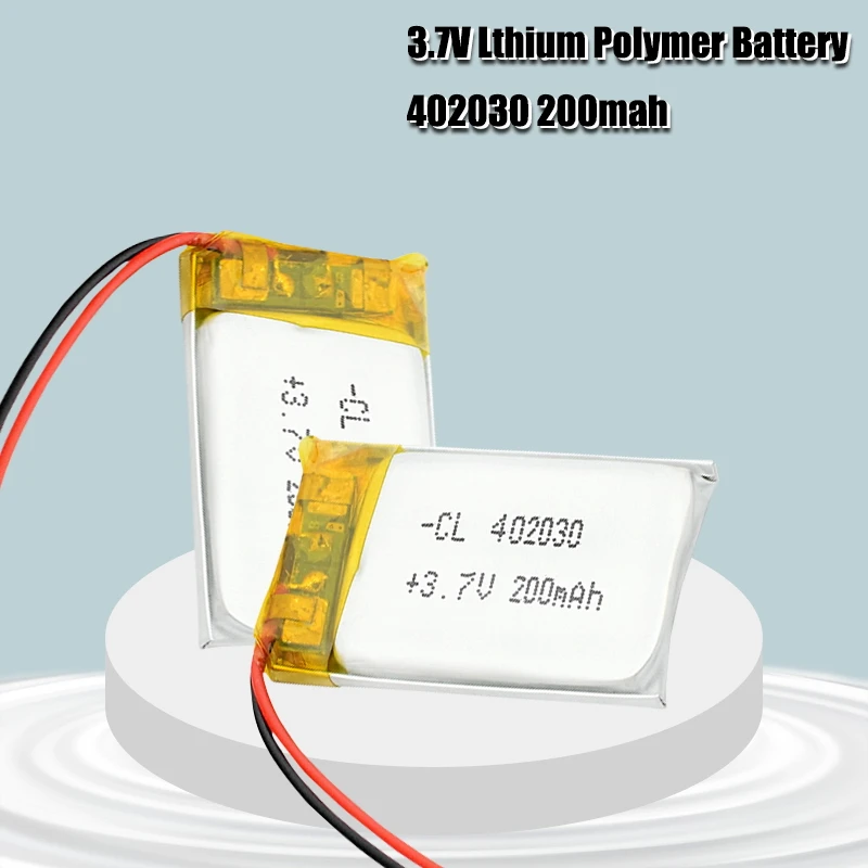 402030 3.7v 200mAh li-ion Lipo cells Lithium Li-Po Polymer Rechargeable Battery For Bluetooth GPS MP3 MP4 Recorder rechargeable lithium batteries