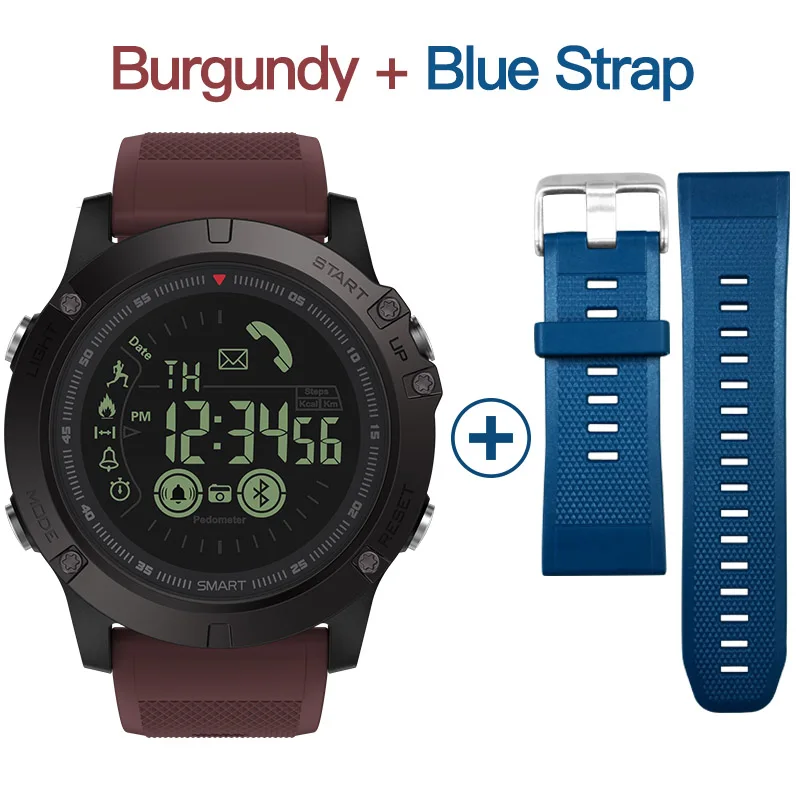 Оригинальные спортивные Смарт-часы Zeblaze VIBE 3, 33 месяца, время ожидания, 24 часа, всепогодный мониторинг, Смарт-часы для IOS и Android - Цвет: BurgundyBlue