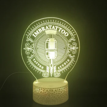 

3D Lamp Tatto Studio Best Present for Teenager Touch Sensor Bright Base Supply Directly Atmosphere Usb Led Night Light Lamp