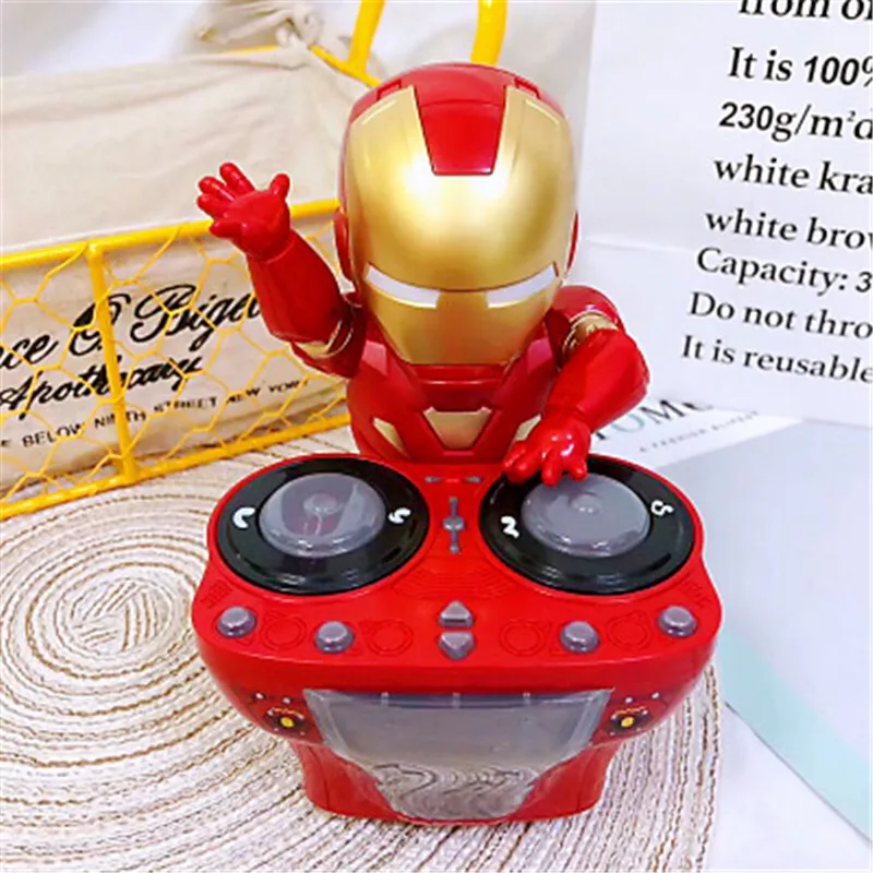 Новинка игрушка Rock Bobot диджейский Железный человек с фонариком музыкальный диск
