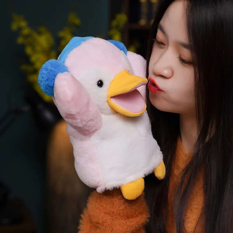 unicórnio bonito pinguim mão de pelúcia fantoche macio animais fantoche pássaro raposa mão fantoche para crianças adulto fingir jogar boneca kawaii presente