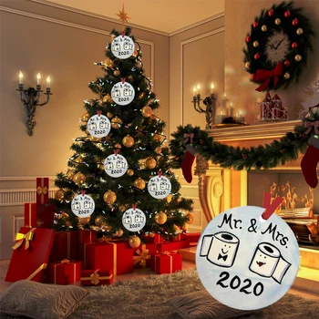 

Christmas Ornaments Cute Santa With Mask Hand Sterilizer Clause Handmade Family Xmas Tree Happy New Year Decoration Car Interior